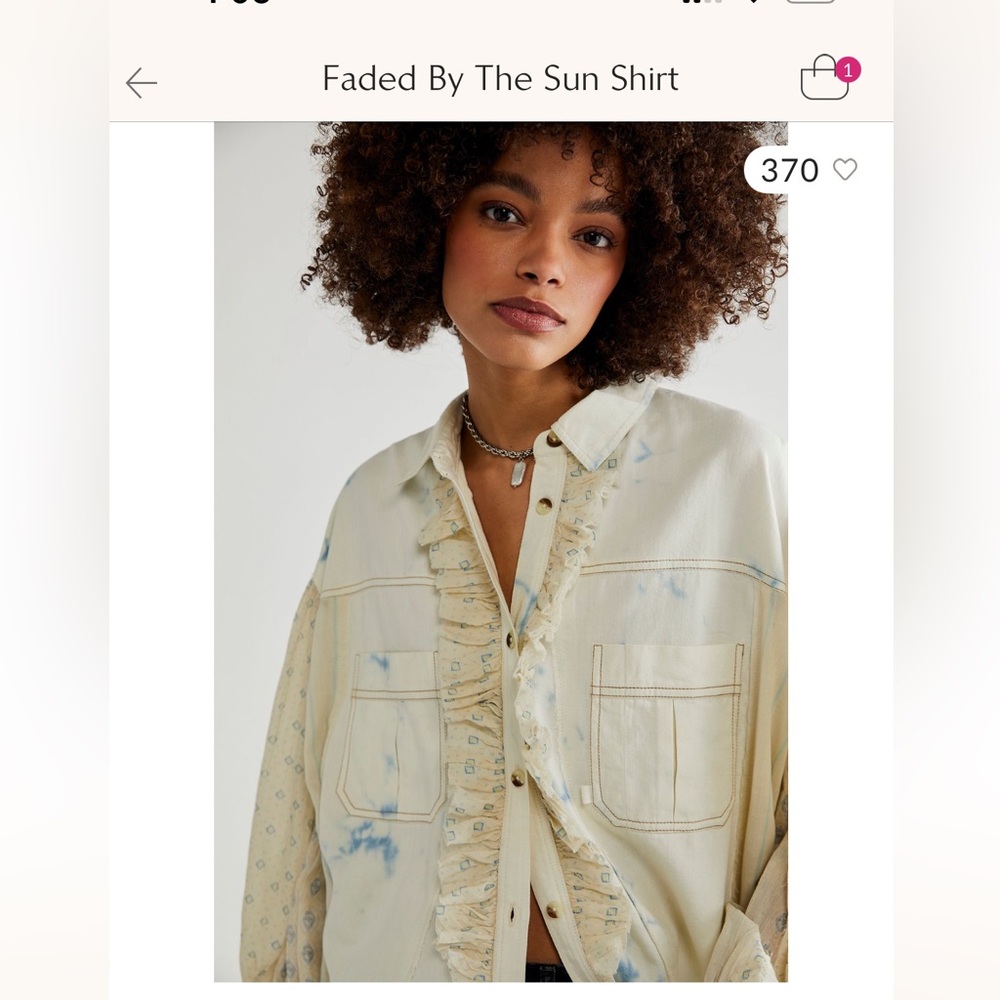 Free People Faded by the Sun Shirt - S